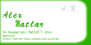 alex matlar business card